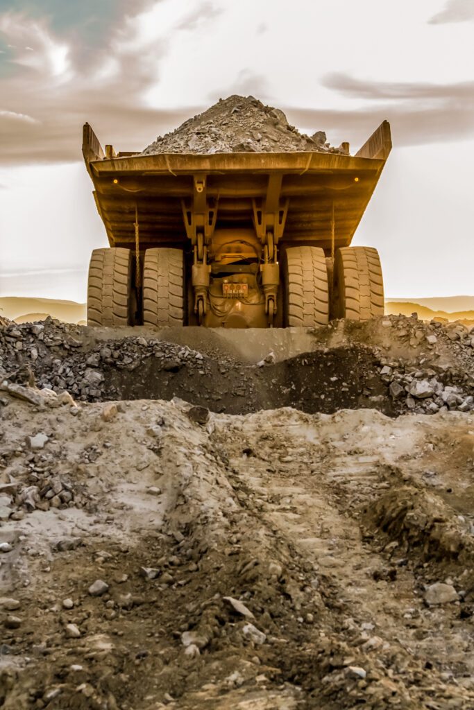 mining dump truck on mining site